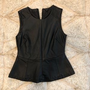 Faux leather peplum top